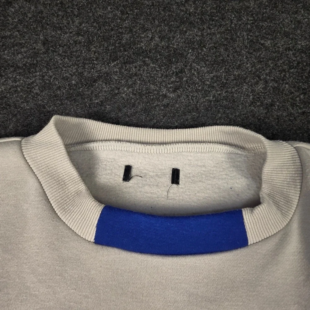 Y2K True Religion Men's Blue White Colorblock Oversized Sweatshirt Size XXL